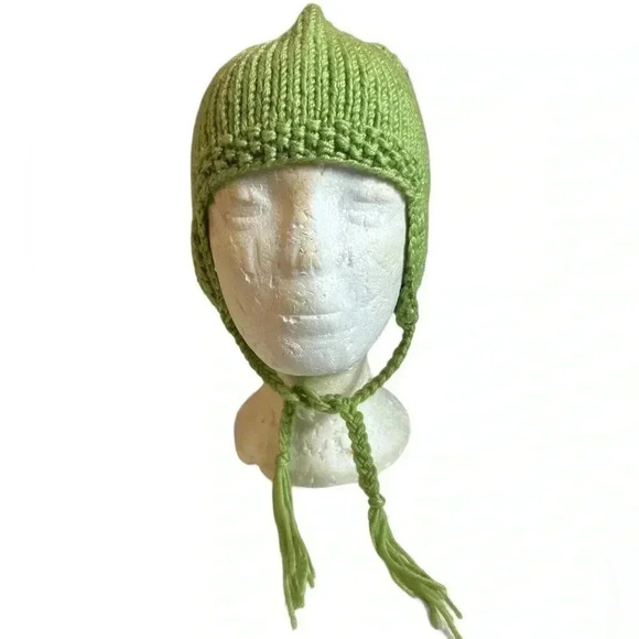 Crochet Baby Hat Pattern With Earflaps Baby Toddler Green - Picture 2 of 5
